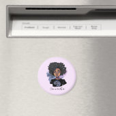Personalisierte funkelnde afroamerikanische Frau Magnet (In Situ (Geschirrspüler))