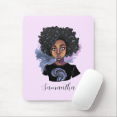 Personalisierte funkelnde afroamerikanische Frau Mousepad (Mit Mouse)