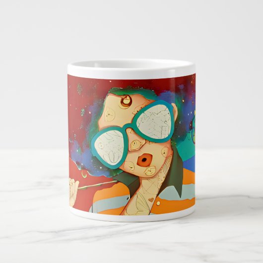 Personalisierte Funky Birthday Tasse - Retro Afro (Vorderseite)