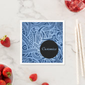 Personalisierte Funky Blue Paisley Pattern Napkins Serviette (Beispiel)