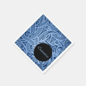 Personalisierte Funky Blue Paisley Pattern Napkins Serviette (Ecke)
