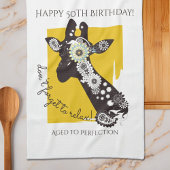 Personalisierte Funky Cool Giraffe Funny Geburtsta Geschirrtuch