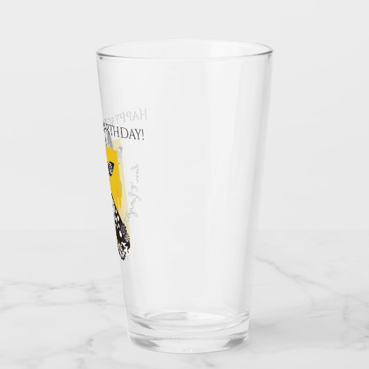 Personalisierte Funky Cool Giraffe Funny Geburtsta Glas (Links)