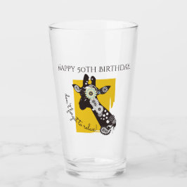 Personalisierte Funky Cool Giraffe Funny Geburtsta Glas