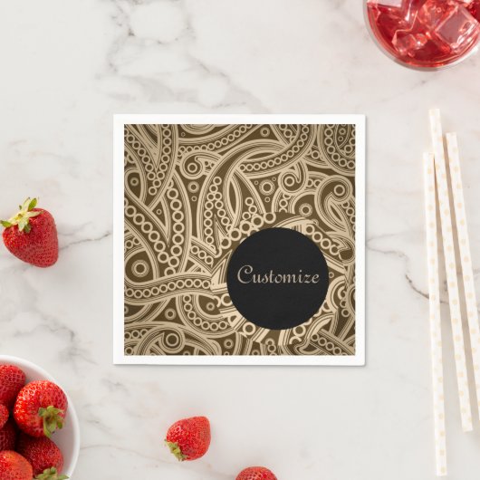 Personalisierte Funky Gold Paisley Pattern Napkins Serviette (Beispiel)