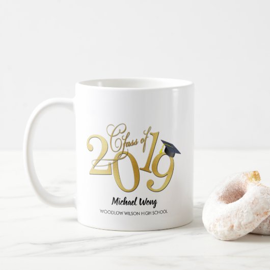 Personalisierte Funky Goldklasse von 2019 Kaffeetasse (Mit Donut)