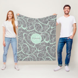 personalisierte Funky Loops in Minze Fleecedecke