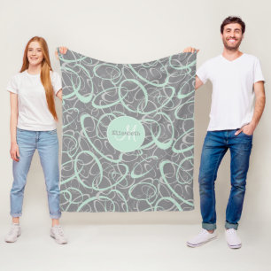 personalisierte Funky Loops in Minze Fleecedecke