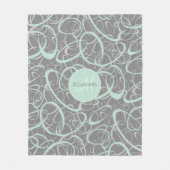 personalisierte Funky Loops in Minze Fleecedecke (Vorderseite)