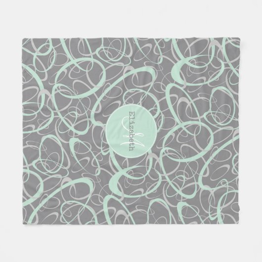 personalisierte Funky Loops in Minze Fleecedecke (Vorderseite (Horizontal))