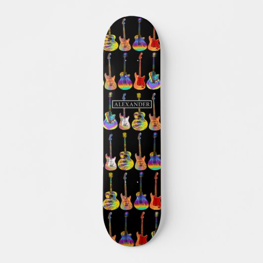 Personalisierte Funky Psychedelic Gitarren Skateboard (Vorne)
