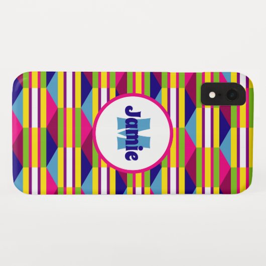 Personalisierte Funky Stripes, Dreiecke Case-Mate iPhone Hülle (Rückseite (Horizontal))