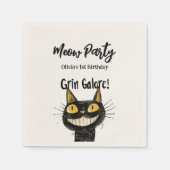 Personalisierte Funny Black Kitty Geburtstagsparty Serviette (Vorderseite)