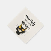 Personalisierte Funny Black Kitty Geburtstagsparty Serviette (Ecke)