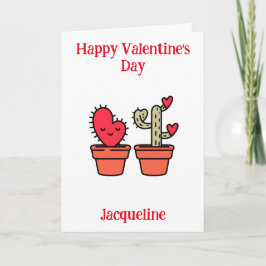 Personalisierte Funny Cactus Valentine Card Feiertagskarte