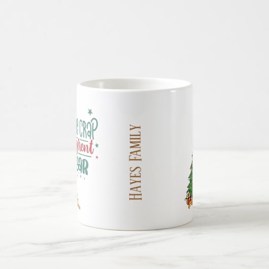 Personalisierte Funny Cat Crap Weihnachtsfeier Tas Kaffeetasse (Mittel)