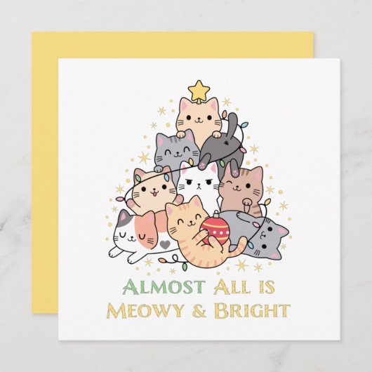 Personalisierte Funny Cat Lovers MeowChristmas (Vorne/Hinten)