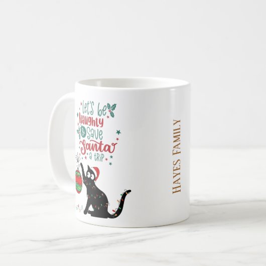Personalisierte Funny Cat Mischief Tasse (Vorderseite Links)