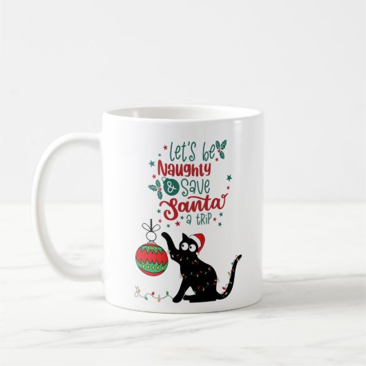 Personalisierte Funny Cat Mischief Tasse (Links)