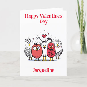 Personalisierte Funny Chickens Valentine Card Feiertagskarte