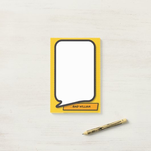 Personalisierte Funny Comic Book Speech Blase Post-it Klebezettel (Auf Schreibtisch)