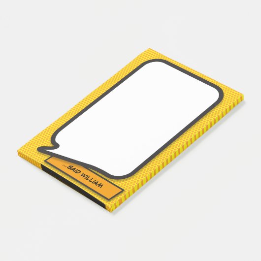 Personalisierte Funny Comic Book Speech Blase Post-it Klebezettel (angewinkelt)