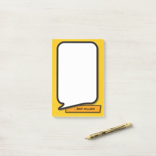 Personalisierte Funny Comic Book Speech Blase Post-it Klebezettel (Auf Schreibtisch)