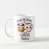 Personalisierte Funny Couples - Creme zu meinem Ka Kaffeetasse (Links)
