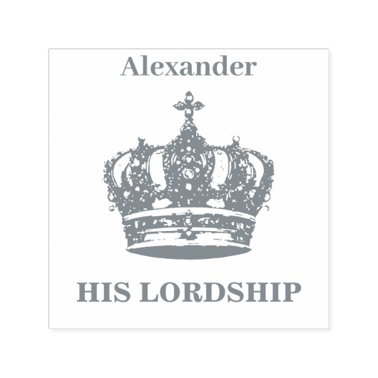 Personalisierte Funny Crown Picture Seiner Herrsch Permastempel (Design)