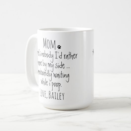 Personalisierte Funny Dog Mama Kaffeetasse (Vorderseite Links)