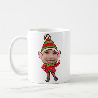 Personalisierte Funny Elf Foto Face - Weihnachtsge Kaffeetasse