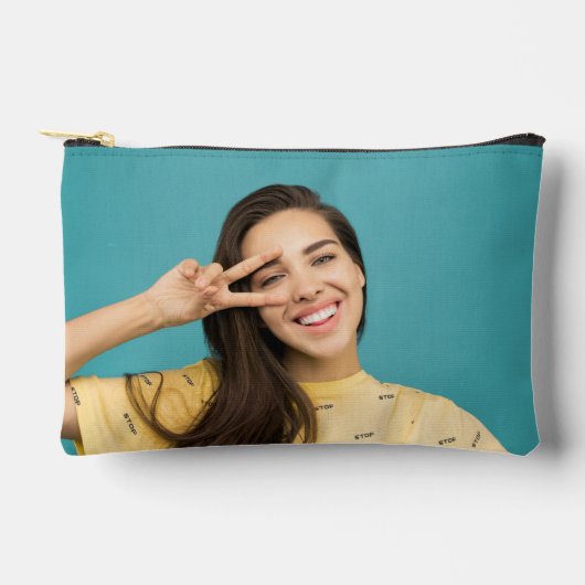 Personalisierte Funny Face Custom Foto Makeup Tasc Zubehörtasche (Vorderseite)