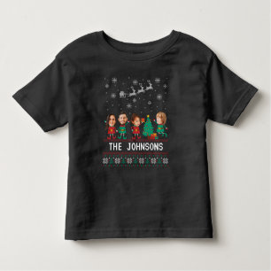 Personalisierte Funny Face Foto Christmas Elf Fami Kleinkind T-shirt