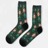 Personalisierte Funny Face Foto Christmas Elf Fami Socken (Linkes Detail)