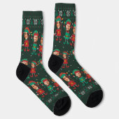 Personalisierte Funny Face Foto Christmas Elf Fami Socken (Rechts)