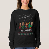 Personalisierte Funny Face Foto Christmas Elf Fami Sweatshirt (Vorderseite)