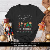 Personalisierte Funny Face Foto Christmas Elf Fami T-Shirt