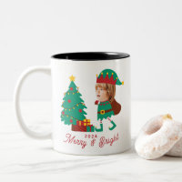 Personalisierte Funny Face Foto Christmas Elf Fami