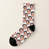 Personalisierte Funny Face Foto Socken - Weiß (Links - Außen)