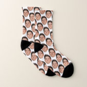 Personalisierte Funny Face Foto Socken - Weiß (Paar)