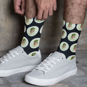 Personalisierte Funny Face Foto Socks Jet Black Socken
