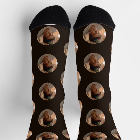 Personalisierte Funny Face Foto Socks Socken (Oben)