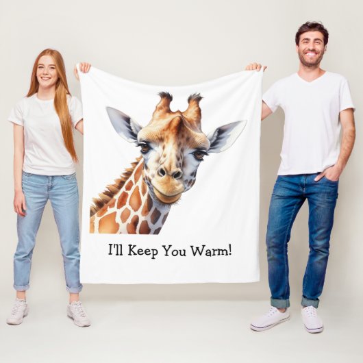 Personalisierte Funny Giraffe Lover Fleecedecke (Beispiel)