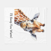 Personalisierte Funny Giraffe Lover Fleecedecke (Vorderseite (Horizontal))