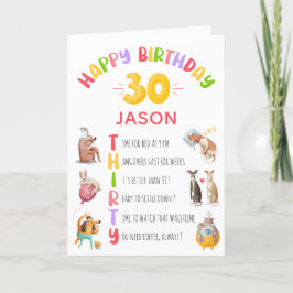 Personalisierte Funny Jokes Happy 30. Geburtstagsk Karte