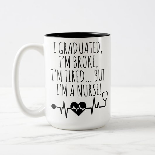 Personalisierte Funny Nurse Abschluss Tasse für Kr (Links)