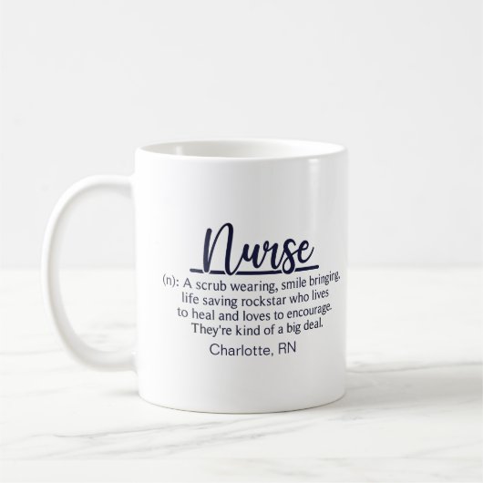 Personalisierte Funny Nurse Definition Kaffeetasse (Links)