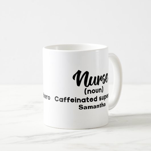 Personalisierte Funny Nurse Definition Kaffeetasse (VorderseiteRechts)