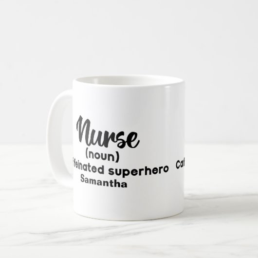 Personalisierte Funny Nurse Definition Kaffeetasse (Vorderseite Links)