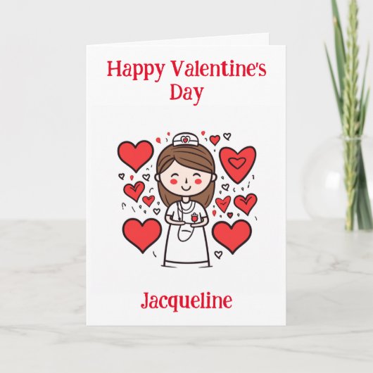 Personalisierte Funny Nurse Valentine Card Feiertagskarte (Vorderseite)